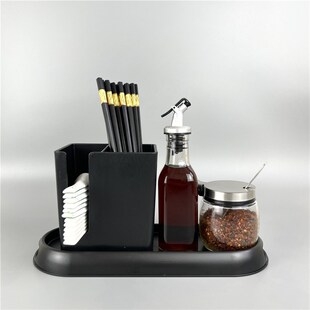 面馆餐饮店专用醋瓶辣椒罐筷子筒套装高档商用餐桌调料瓶收纳组合