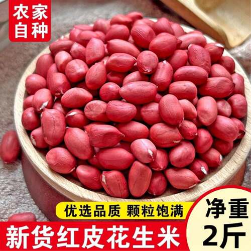 红皮花生米农家自产红衣四粒红新