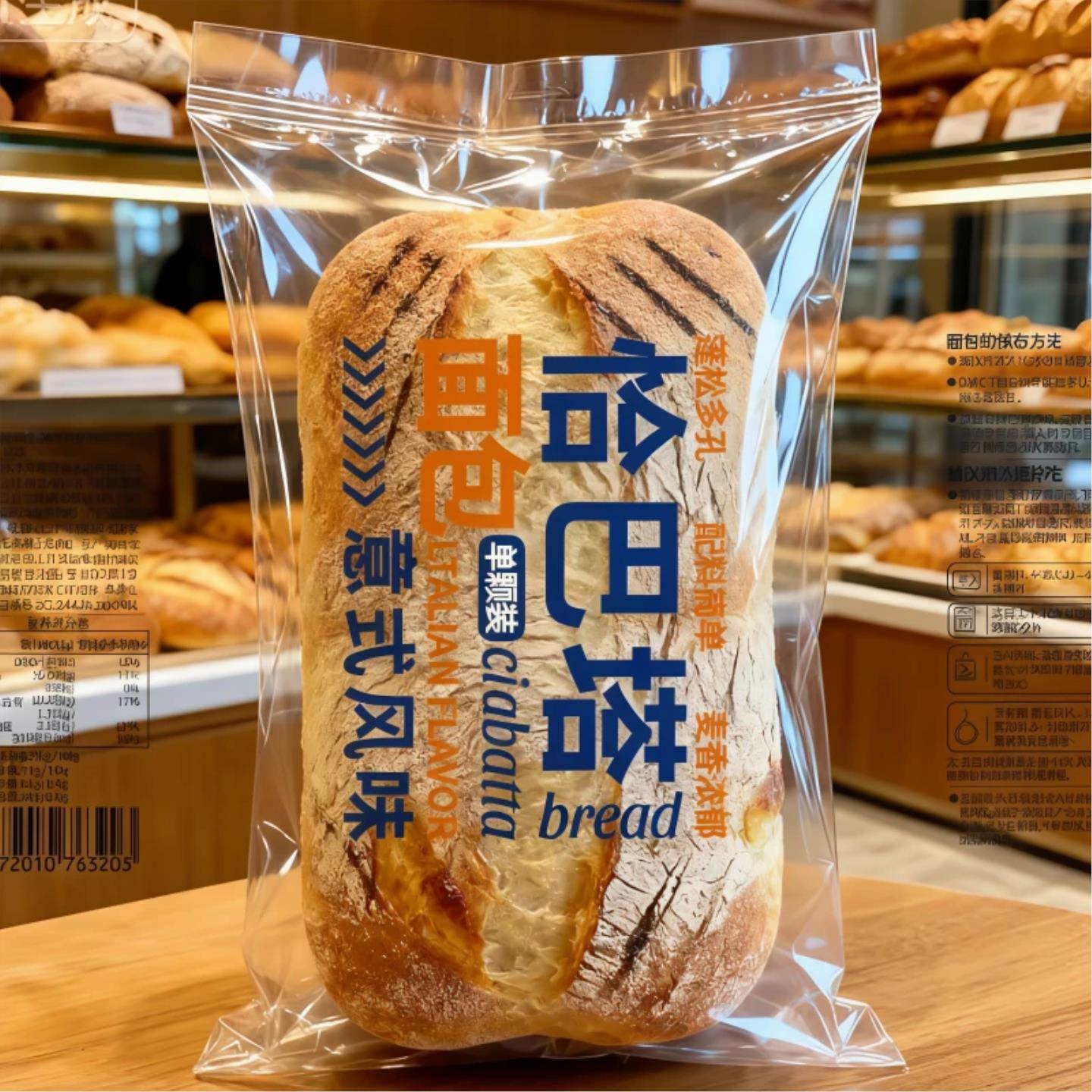 【麦香浓郁】恰巴塔早餐小面包健身专用低脂饱腹练后加餐开袋即食图片