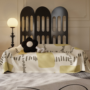 中古风沙发盖布万能全包沙发套罩夏季防滑防猫抓沙发垫巾2023新款