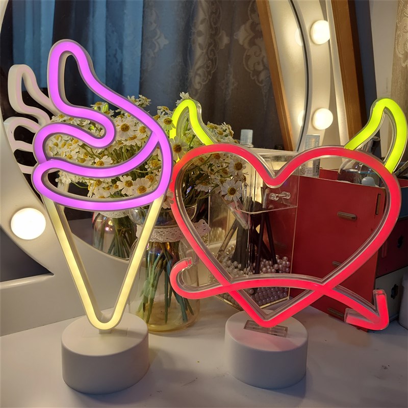 霓虹氛围灯触控底座温馨布置造型灯电竞装饰灯卧室摆件网红小夜灯