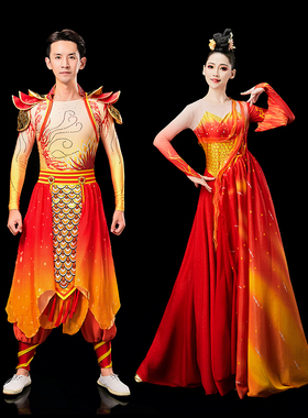 2025新款开场舞大摆裙演出服女大气龙女歌伴舞龙吟九州现代舞蹈服