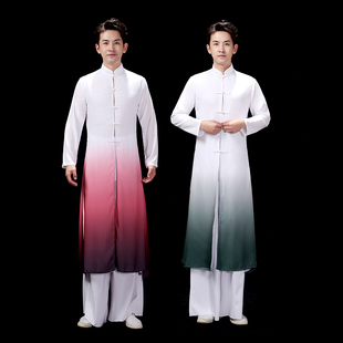 水墨古典舞艺考演出服咏春赞武术宗师表演练功服舞蹈飘逸太极服男