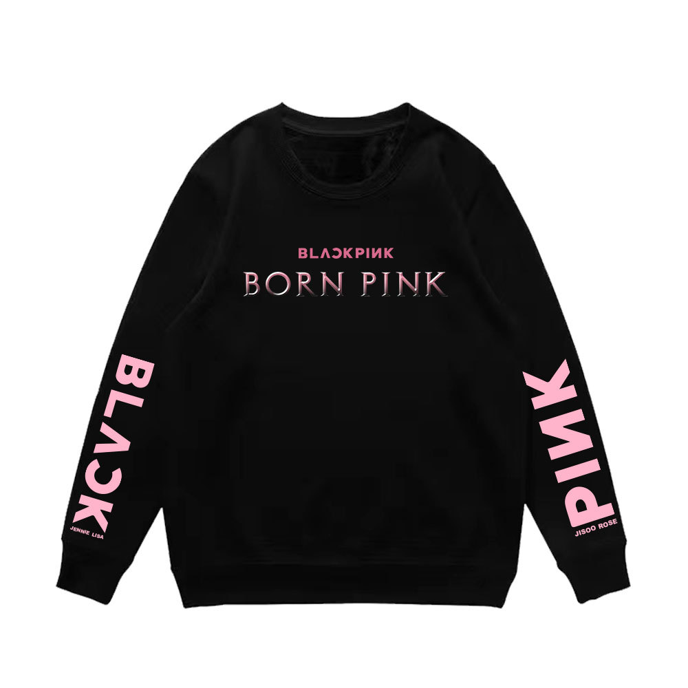 blink粉墨专辑打歌服 男女圆领卫衣绒衫 手臂logo印花长袖外套衣