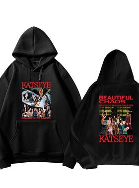 KATSEYE女团BEAUTIFUL CHAOS周边加绒连帽卫衣2025秋冬季潮流双面