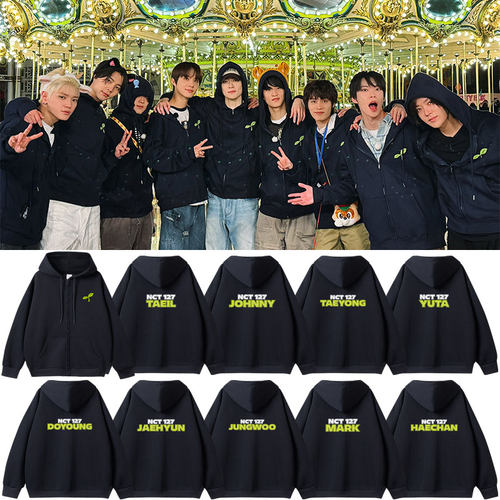 NCT127节目周边同款卫衣印花拉链连帽开衫加绒薄款春秋冬打歌衣服