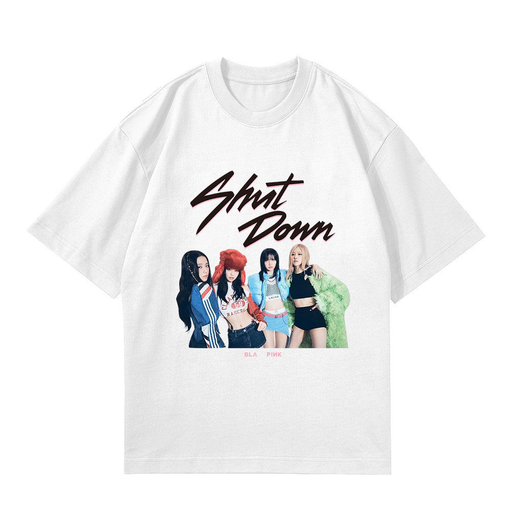 BLACKPINK演唱会BORN PINK金智秀LISA朴彩英同款纯棉印花短袖T恤