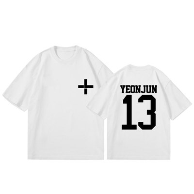 tx踢男团简约logo成员个人应援上衣t 演唱会打歌服YEONJUN 13短袖