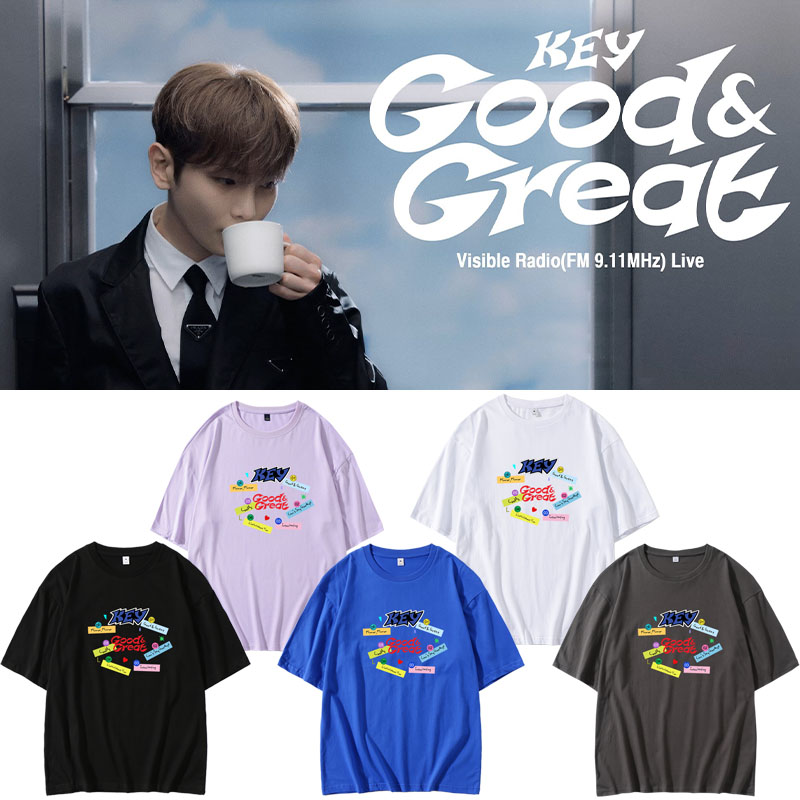 SHINee金基范KEY专辑Good Great周边同款短袖T恤纯棉应援打歌衣服
