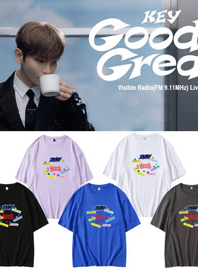 SHINee金基范KEY专辑Good Great周边同款短袖T恤纯棉应援打歌衣服
