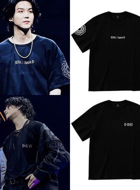 防弹少年团闵玧其SUGA Agust D D-DAY演唱会周边同款衣服短袖t恤