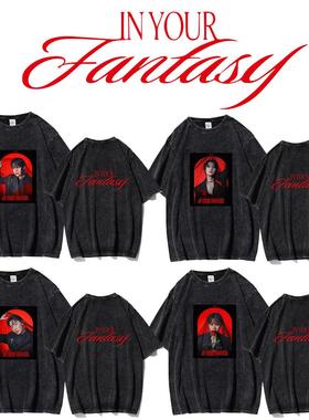 ATEE新专辑海报logo印花 12th inyour水洗T恤复古街头风短袖夏t女