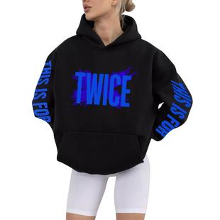 潮流上衣加绒大帽衫 twice演唱会THIS 外套新款 FOR应援周连帽衫