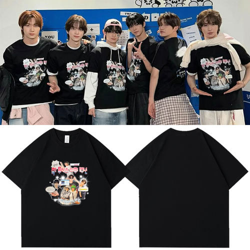 TWS一周年纪念周边同款短袖T恤宽松印花衣服纯棉打底衫男女春夏季