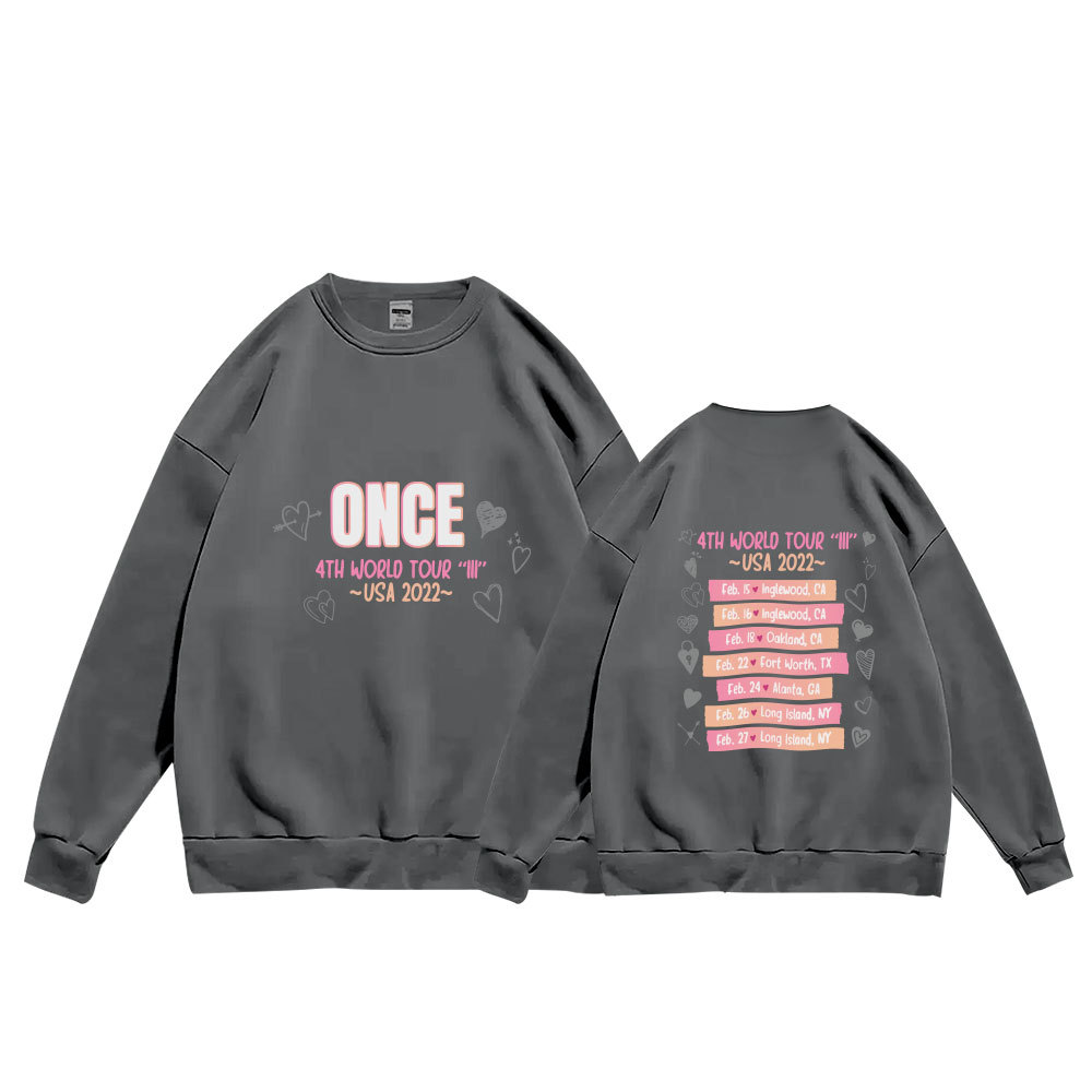 ONCE 4th world tour||| USA 2022同款打歌服 秋冬套头加绒圆领衫