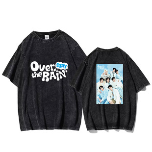 T海报洗旧over kids短袖 stay the 水洗T恤衫 rain印花打底衫 stray