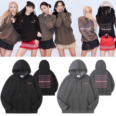 BLACKPINK演唱会BORN PINK朴彩英LISA同款宽松加绒连帽衫卫衣服女