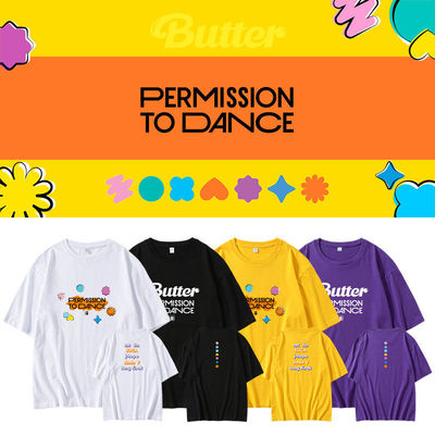 防弹少年团permission to dance周边印花同款短袖T恤男女打歌服