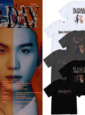 防弹少年团SUGA闵玧其AgustD演唱会D-DAY周边同款短袖T体恤上衣服