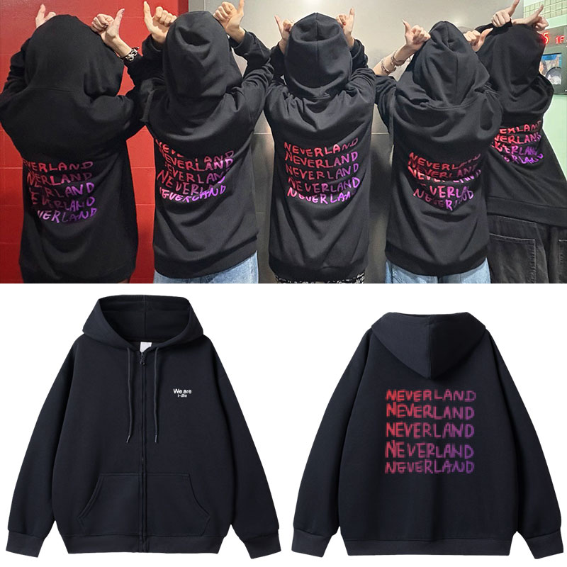 GIDLE周边We are idle演唱会打歌同款卫衣服宽松印花拉链外套帽衫
