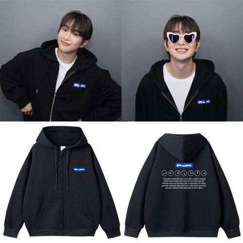 SHINee温流ONEW2024FLOW快闪周边同款卫衣服加绒薄款拉链连帽开衫