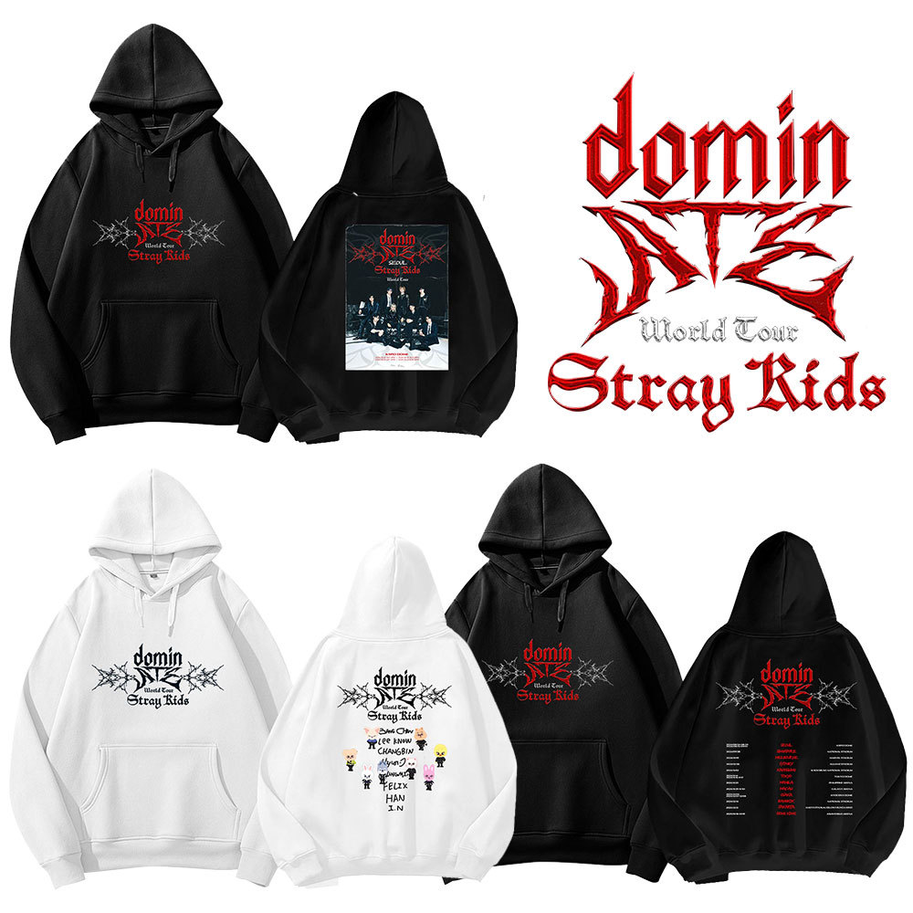 stray kids专辑ATE world tour回归海报连帽衫加绒长袖男女卫衣sk
