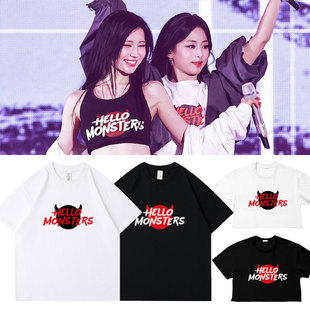2025BABYMONSTER首尔演唱会HELLO MONSTER周边同款短袖T恤上衣服