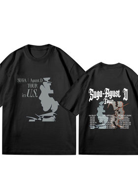 防弹少年团suga闵玧其solo应援上衣 专辑个性打歌服欧潮流街舞T恤