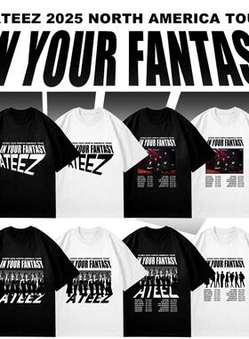 ATEEZ专辑NORT AMERICA TOUR周边棉T恤衫巡回演唱会应援上衣短袖t