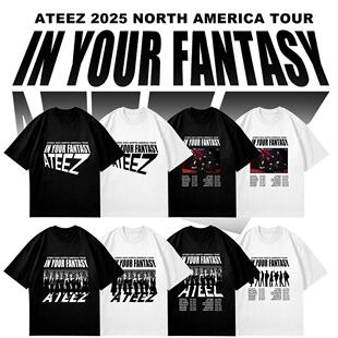 ATEEZ专辑NORT AMERICA TOUR周边棉T恤衫巡回演唱会应援上衣短袖t