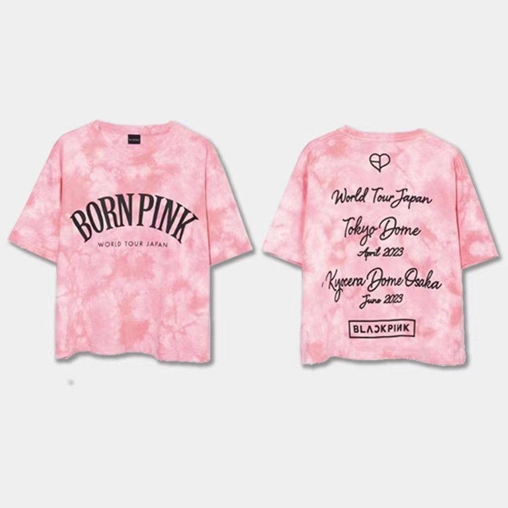 BLACKPINK 도쿄 일본 투어 2023 콘서트 BORN PINK 타이다이 아동용 반팔 티셔츠 친자 패션 트렌드