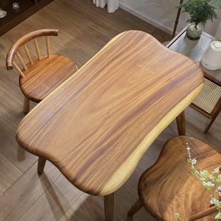 小户型茶几阳台小茶桌实木家用茶台矮餐桌整块原木桌子 初一木作