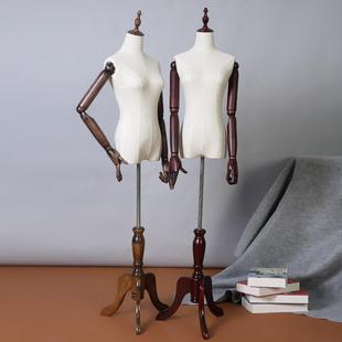 模特道具女半身包布实木手臂拍摄橱窗服装婚纱展示架 模特架 假人