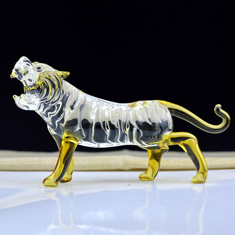 虎生肖虎摆件水晶十二生肖招财能量吉祥物办公室客厅玄关虎虎生威