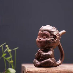 紫砂齐天大圣可养精品茶宠茶盘配件悟空小猴子鱼缸造景装饰小摆件