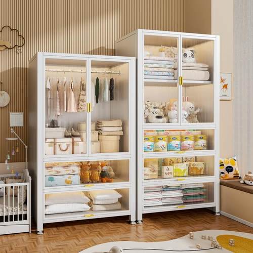 衣柜家用卧室衣橱收纳柜一体出租房落地简易置物架婴儿衣服收纳柜