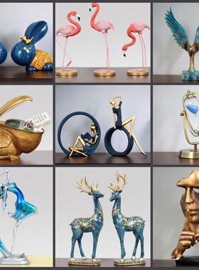 家居装饰品创意小摆件现代电视红酒柜玄关客厅树脂简约工艺品欧式