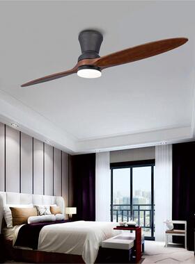 无光实木吊扇覆古家客厅简单餐厅吊扇变频斯堪的纳维亚卧室静音