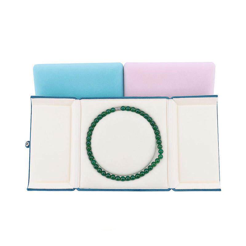 新款双开超软丝绒戒指盒按扣首饰盒耳钉盒手镯盒珍珠项链礼物盒子