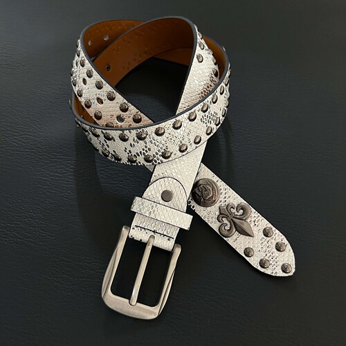 SoulMates银鳞蛇纹铆钉腰带vintage小众复古朋克穿搭单品西裤皮带