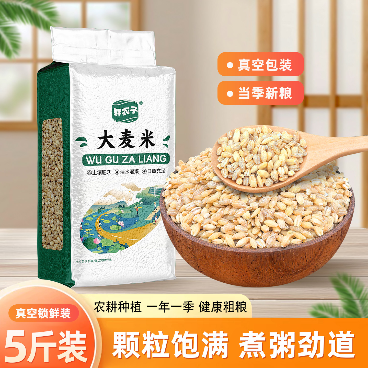5斤农家去皮大麦米真空装大麦仁米脱壳生麦粒煮粥粗粮2.5kg,粮油调味/速食/干货/烘焙,特色米/面粉/杂粮,淘宝优惠券,粉丝福利购,淘宝优惠卷