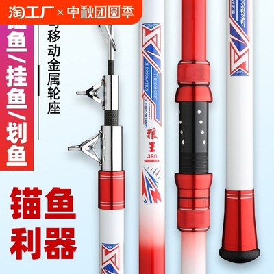 可视锚鱼竿浑水 锚鱼竿q锚杆专用 全套 挂鱼神器 超硬超轻巨物远