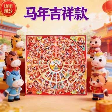 新年2026马年大转盘洞洞乐盲盒抽奖玩具礼物盒子生日洞洞乐惊喜盒,模玩/动漫/周边/娃圈三坑/桌游,艺术家手办/潮玩雕像,淘宝优惠券,粉丝福利购,淘宝优惠卷