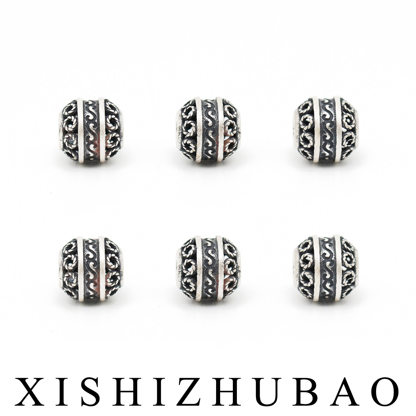 羲室S999纯银隔珠 复古做旧麻花圈圈花纹小桶珠DIY银手链编绳配件,饰品/流行首饰/时尚饰品新,银饰配件,淘宝优惠券,粉丝福利购,淘宝优惠卷