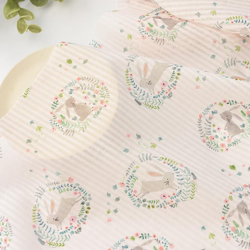 小面团布料纯棉卡通可爱小兔动物印花棉布面料衣服童装手工DIY