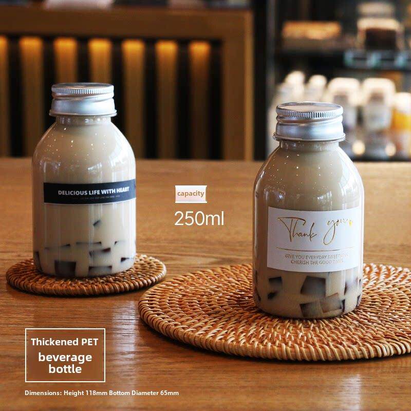 260ml PET加厚饮料瓶mini版喜茶瓶铝盖一次性塑料奶茶瓶果汁瓶子