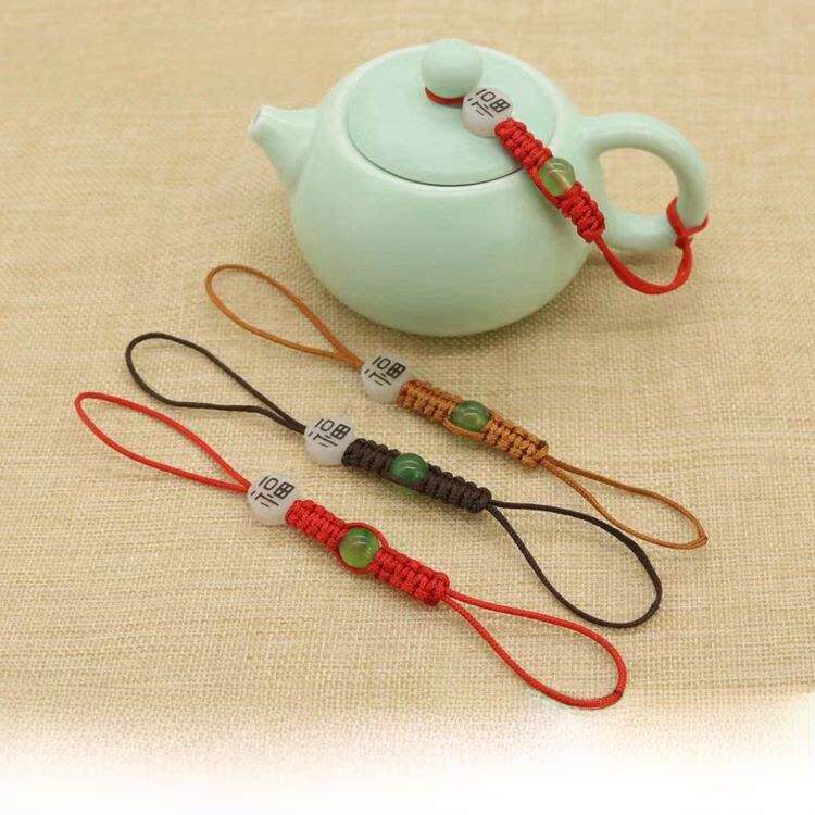 茶壶盖防摔绳茶壶绳紫砂壶防摔绳高端壶绳 茶壶绳子包邮中式