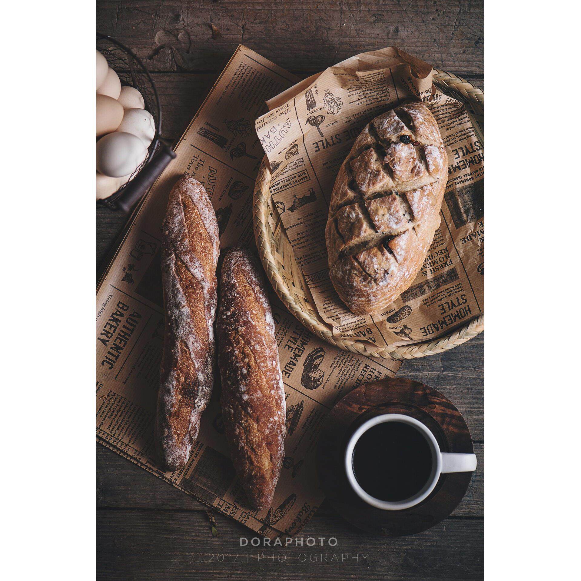 复古英文油纸摄影道具牛皮纸色做旧烘焙欧包吸油纸摆拍道具