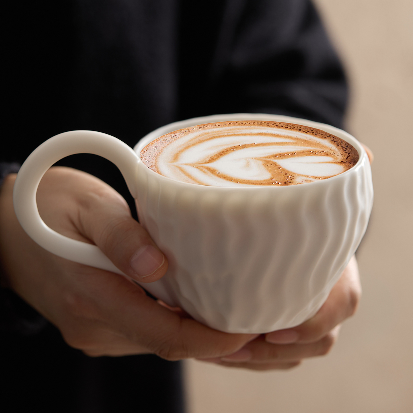 咖啡杯子高档精致德化羊脂玉白瓷设计感咖啡拿铁杯子礼盒套组送人