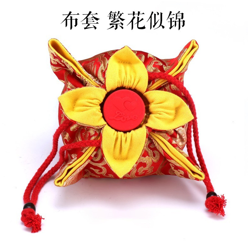繁花似锦 汤婆子手工布 锦缎面料 手炉布袋